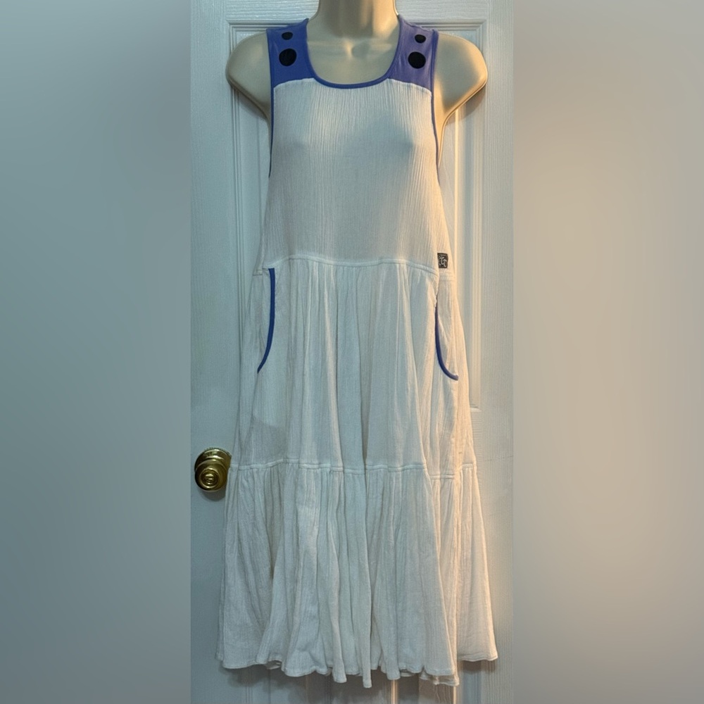 KidCuteTure Sz 12 Blue Ivory Dress NWOT